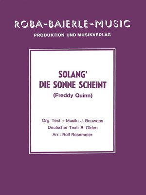 cover image of Solang' die Sonne scheint